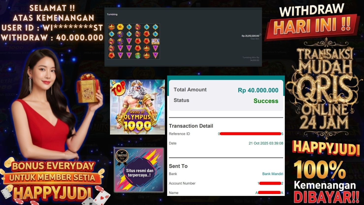 HAPPYJUDI JACKPOT SLOT GATES OF OLYMPUS 1000